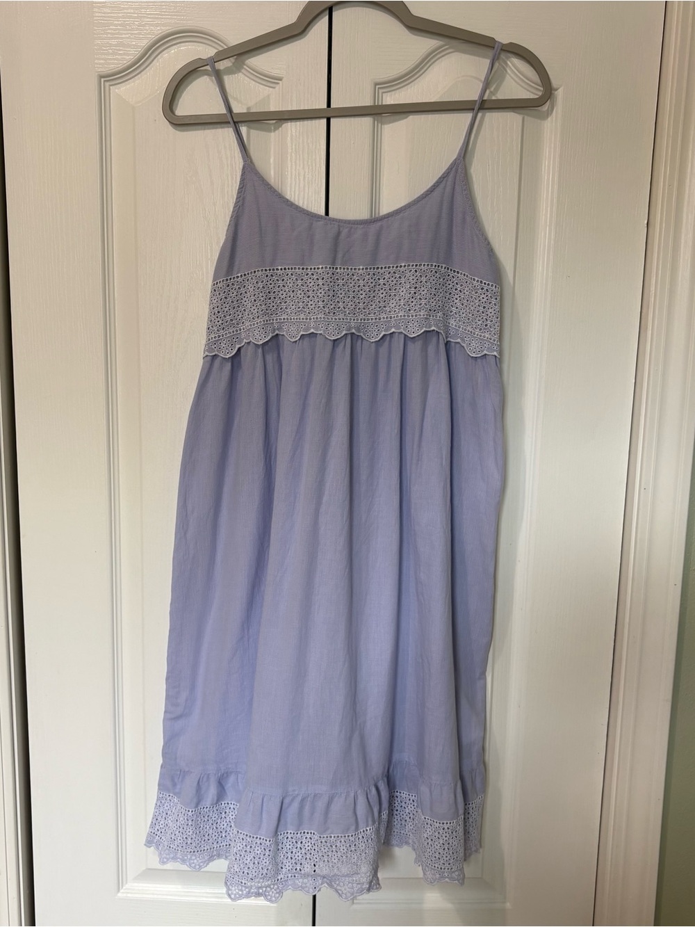 The Prairie Light Blue Eyelet Lace-Trim Slip Dress Women’s size Medium